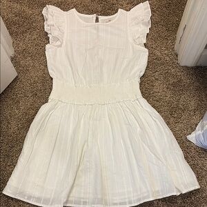 White Ruffled Kids Dress